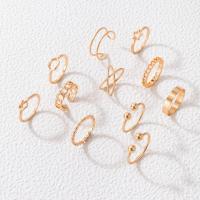 Zinc Alloy Ring Set plated 11 pieces & fashion jewelry & for woman golden Sold By Set