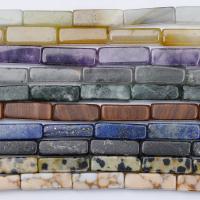 Koraliki z kameniem szlachetnym, Kamień naturalny, Prostokąt, DIY, dostępnych więcej kolorów, 4x13mm, sprzedawane na około 14.96 cal Strand