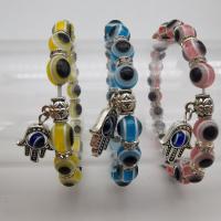 Resin Bracelets with Zinc Alloy silver color plated Unisex & with rhinestone 8mm Length Approx 7.3 Inch Sold By PC