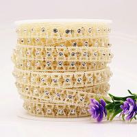 Beaded Garland Trim & Strand ABS Plastic Pearl with plastic spool & Rhinestone DIY 13mm Approx Sold By Spool