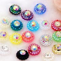 Fashion Resin Cabochons, plated, DIY & faceted & with rhinestone, more colors for choice, 16mm, Approx 200PCs/Bag, Sold By Bag