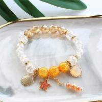 Acrylic Bracelets, with Tibetan Style, gold color plated, for woman & faceted & with rhinestone, mixed colors, 40-70mm,8mm, Length:Approx 7.09 Inch, Sold By PC