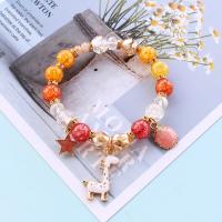 Acrylic Bracelets with Shell & Zinc Alloy gold color plated for woman & faceted 10-30mm 8mm Length Approx 7.09 Inch Sold By PC