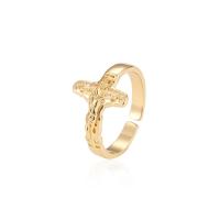 Brass Cuff Finger Ring gold color plated & micro pave cubic zirconia & for woman golden nickel lead & cadmium free 18mm Sold By PC