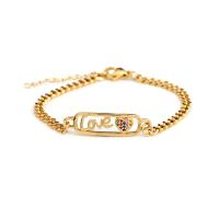 Cubic Zirconia Micro Pave Brass Bracelet, with 1.18 extender chain, Heart, gold color plated, different styles for choice & micro pave cubic zirconia & for woman, golden, nickel, lead & cadmium free, Length:7.09 Inch, Sold By PC