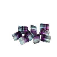 Natural Fluorite Cabochon, Rectangle, polished, DIY, mixed colors, 6x8mm, Sold By PC