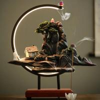 Backflow Incense Burner Resin handmade for home and office & durable & with LED light & multifunctional Sold By PC