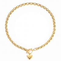 Edelstahl Schmuck Halskette, 304 Edelstahl, Herz, Modeschmuck & für Frau, keine, 8mm,16mm, Länge:ca. 17.72 ZollInch, verkauft von PC