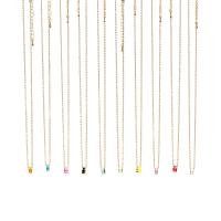 Brass Necklace, with 1.97inch extender chain, fashion jewelry & for woman & enamel, more colors for choice, nickel, lead & cadmium free, 3*7mm,1.2mm, Length:Approx 15.75 Inch, Sold By PC