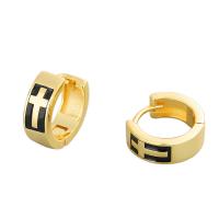 Brass Huggie Hoop Earring Round plated fashion jewelry & for woman & enamel nickel lead & cadmium free Sold By Pair
