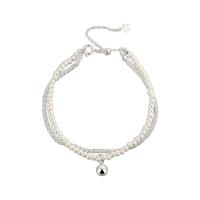 Brass Bracelet with Plastic Pearl with 2.36 inch extender chain Stick silver color plated fashion jewelry & for woman silver color nickel lead & cadmium free 5.80mm Length 6.3 Inch Sold By PC