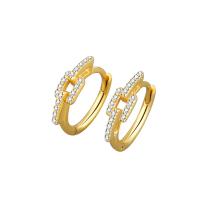 Cubic Zirconia Micro Pave Brass Earring, Round, plated, fashion jewelry & micro pave cubic zirconia & for woman, more colors for choice, nickel, lead & cadmium free, 15.20x15.20mm, Sold By Pair