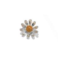 Tibetan Style Brooches, Daisy, plated, Korean style & for woman, nickel, lead & cadmium free, 23x23mm, Sold By PC