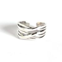 925 Sterling Silver Finger Rings platinum color plated Adjustable & for woman 17mm Sold By Pair