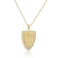 Cubic Zircon Micro Pave Brass Necklace 18K gold plated micro pave cubic zirconia & for woman Length Approx 17.71 Inch Sold By PC