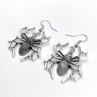 Zinc Alloy Drop Earring Spider fashion jewelry & for woman nickel lead & cadmium free 45mm Sold By Pair