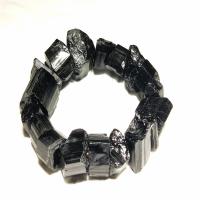 Schorl Bracelet, natural, Unisex, black, 13-20mm, Sold Per Approx 21 cm Strand