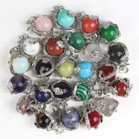 Gemstone Pendants Jewelry, Brass, with Gemstone, platinum plated, fashion jewelry & DIY, more colors for choice, 20x25mm, Sold By PC