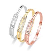 Titanium Steel Bangle, high quality plated, for woman & with rhinestone, more colors for choice, 60x8x48mm, Length:17 cm, Sold By PC