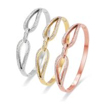 Titanium Steel Bangle, Infinity, for woman & with rhinestone, more colors for choice, 60x12x48mm, Length:17 cm, Sold By PC