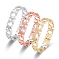 Acier titane bracelet ordinaire, pour femme & creux, plus de couleurs à choisir, 58x15x48mm, Longueur:17 cm, Vendu par PC