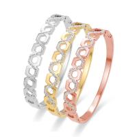 Titanium Steel Bangle fashion jewelry & for woman & with rhinestone & hollow Length 17 cm Sold By PC