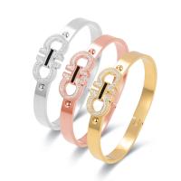 Titanium Steel Bracelet & Bangle, fashion jewelry & Unisex & with rhinestone, more colors for choice, 64x30x52mm, Length:17 cm, Sold By PC