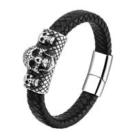 316L Stainless Steel Bracelet, polished, fashion jewelry & for man, black, Length:21 cm, Sold By PC