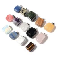 Gemstone Pendants Jewelry, Natural Stone, irregular, different materials for choice & Unisex, more colors for choice, nickel, lead & cadmium free, 14-16mm, Approx 5PCs/Bag, Sold By Bag