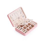 Multifunctional Jewelry Box PU Leather with Velveteen & Glass Rectangle Sold By PC