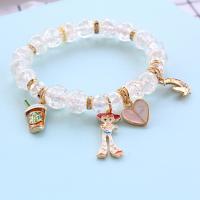 Acrylic Bracelets with Zinc Alloy gold color plated for woman & enamel & with rhinestone 8mm Length Approx 18 cm Sold By PC