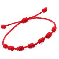 Evil Eye Jewelry Bracelet, Polyester Cord, with Lampwork & Tibetan Style, plated, adjustable & different styles for choice, red, Length:6.69 Inch, Sold By PC