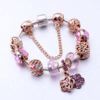 European Bracelet Zinc Alloy with Crystal plated & snake chain & enamel & with rhinestone rose gold color nickel lead & cadmium free Sold By PC