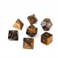 Tiger Eye Dice, Carved, different styles for choice, yellow, 15-20mm, Sold By PC
