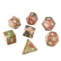 Unakite Dice Carved mixed colors 15-20mm Sold By PC