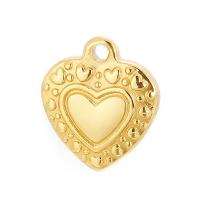 Stainless Steel Heart Pendants 304 Stainless Steel Vacuum Plating DIY Sold By PC