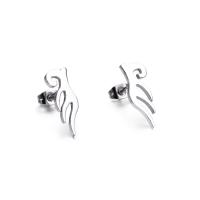 304 Stainless Steel Stud Earring Angel Wing Vacuum Plating fashion jewelry Sold By Pair