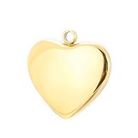 Stainless Steel Heart Pendants, 304 Stainless Steel, Vacuum Plating, DIY, more colors for choice, 16mm, Sold By PC