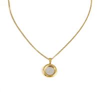 Титановые стали ожерелье, титан, плакирован золотом, Женский, длина:Приблизительно 15.74 дюймовый, продается PC