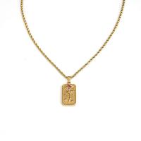 Titanstahl Halskette, 18K vergoldet, verschiedene Muster für Wahl & Micro pave Zirkonia & für Frau, 13x23mm, Länge:ca. 15.74 ZollInch, verkauft von PC