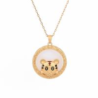 Zinc Alloy Necklace with Gemstone matte gold color plated for woman & enamel Length Approx 17.72 Inch Sold By PC