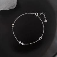 925 Sterling Silver Bangle Bracelet, Bowknot, for woman, silver color, Length:Approx 5.9 Inch, Sold By PC
