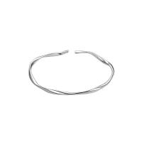 925 Sterling Silver Cuff Bangle, different styles for choice & for woman, silver color, 60mm, Sold By PC