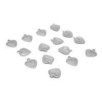 Stainless Steel Heart Pendants, 304 Stainless Steel, DIY & machine polishing, original color, 10x8x0.50mm, Hole:Approx 1mm, 200PCs/Bag, Sold By Bag