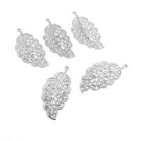 Stainless Steel Pendants, 304 Stainless Steel, Leaf, machine polished, fashion jewelry & DIY & Unisex & machine polishing, original color, 34x17x0.40mm, Hole:Approx 1mm, 100PCs/Bag, Sold By Bag