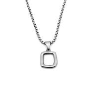 Stainless Steel Jewelry Necklace 304 Stainless Steel Square machine polished With Pendant & fashion jewelry & DIY & Unisex & machine polishing original color Approx 1.6mm Sold By PC