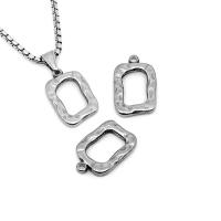 Stainless Steel Jewelry Necklace, 304 Stainless Steel, Square, machine polished, fashion jewelry & DIY & Unisex & machine polishing & different styles for choice, original color, 20x13x3mm, Hole:Approx 1.8mm, Sold By PC
