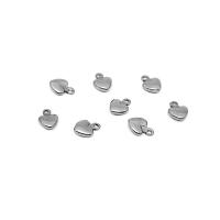 Stainless Steel Heart Pendants, 304 Stainless Steel, machine polished, fashion jewelry & DIY & Unisex & machine polishing, original color, 7.50x5.50x2mm, Hole:Approx 1mm, Sold By PC
