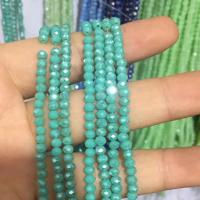 Perles de cristal rondelle, DIY & normes différentes pour le choix & facettes, vert de cristal, Vendu par Environ 15 pouce brin