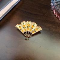 Enamel Brooch, Tibetan Style, gold color plated, for woman, nickel, lead & cadmium free, 33x47mm, 10PCs/Lot, Sold By Lot